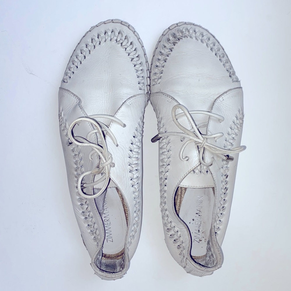 Zimmerman white leather moccasin Sz 7.5